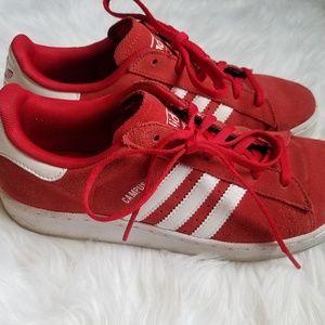 Red Campus Adidas Womens Shoes Size 7 Flats